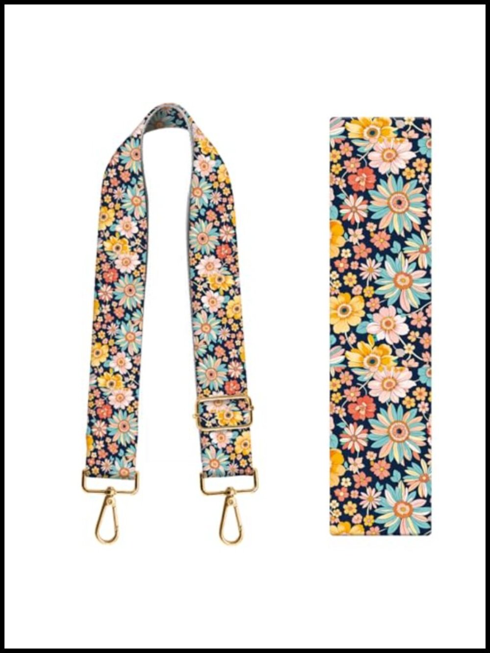 Purse Strap Replacement Crossbody 1.5" Wide Gold Buckle Adjustable Bag Strap